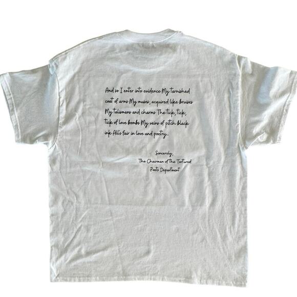 Tortured Poets Department TTPD Song Names White Womens Large T-Shirt - Picture 5 of 8